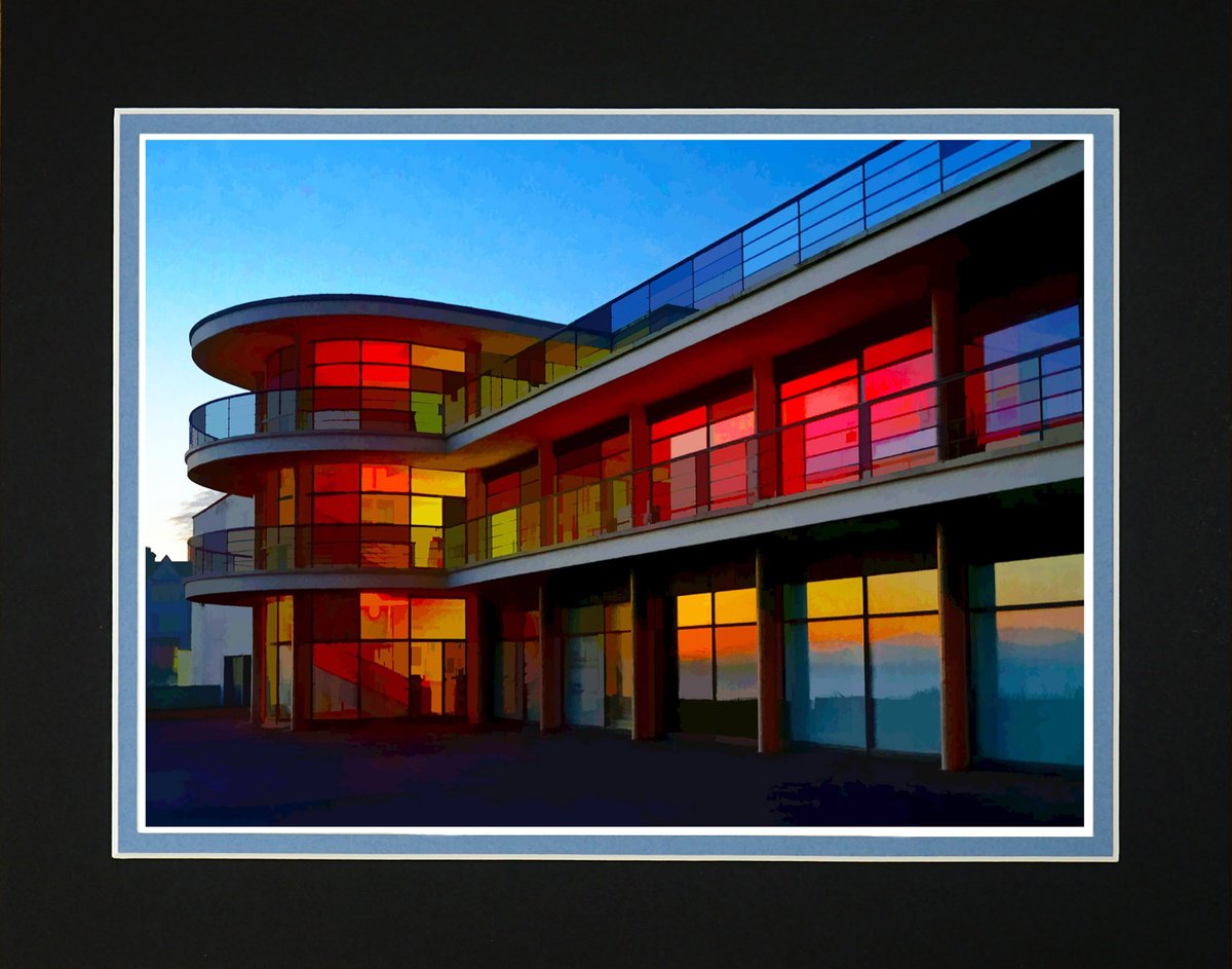 Photorealistic Cityscapes Photograph By Robin Clarke, 14 X 11", Art Deco Modernist Building, Original Artwork