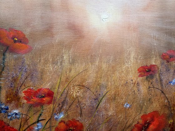 Morning and Red flowers