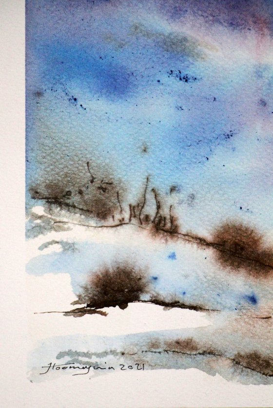 SMALL LANDSCAPES 7, WATERCOLOR, 15 x 23 CM