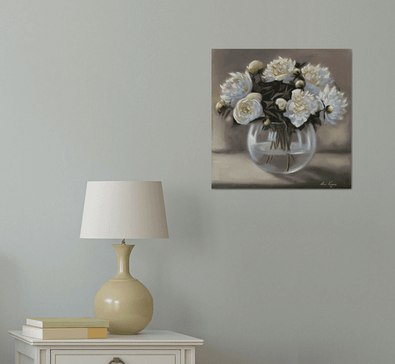 White peonies