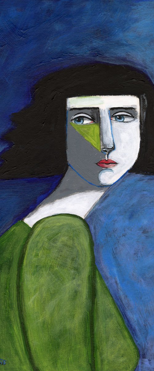 Contemporary Figurative Portrait Woman by Sharyn Bursic