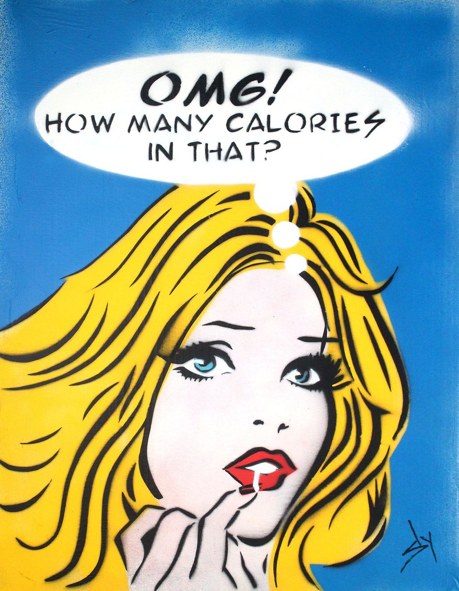 Urban And Pop Painting , Calories (On An Urbox). By Juan Sly, 23 X 30, Artwork For Sale On Artfinder