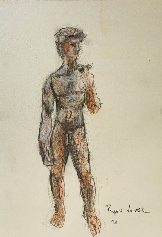 Nude Male - Michelangelo David - Study