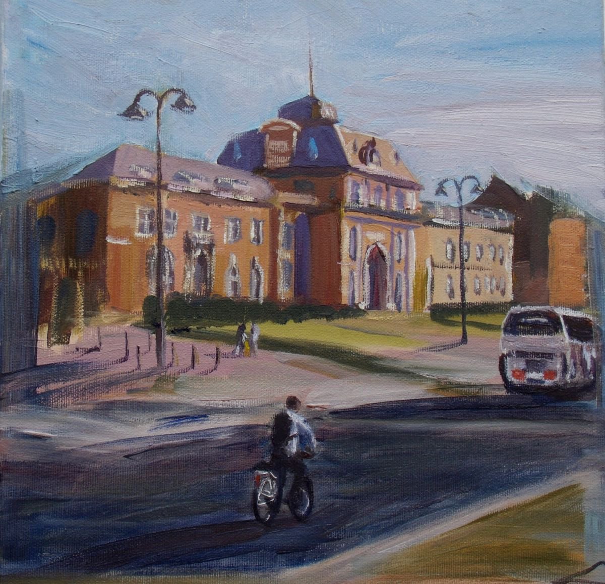 Impressionistic Cityscapes Oil Painting By Elena Sokolova, 12 X 12, The Streets Of Paris6, Original Artwork