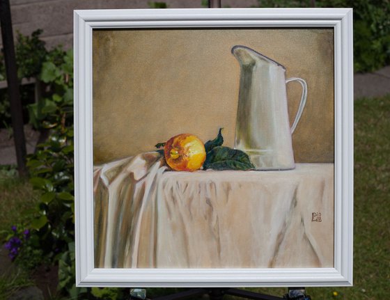 Lemon and a White Jug FRAMED