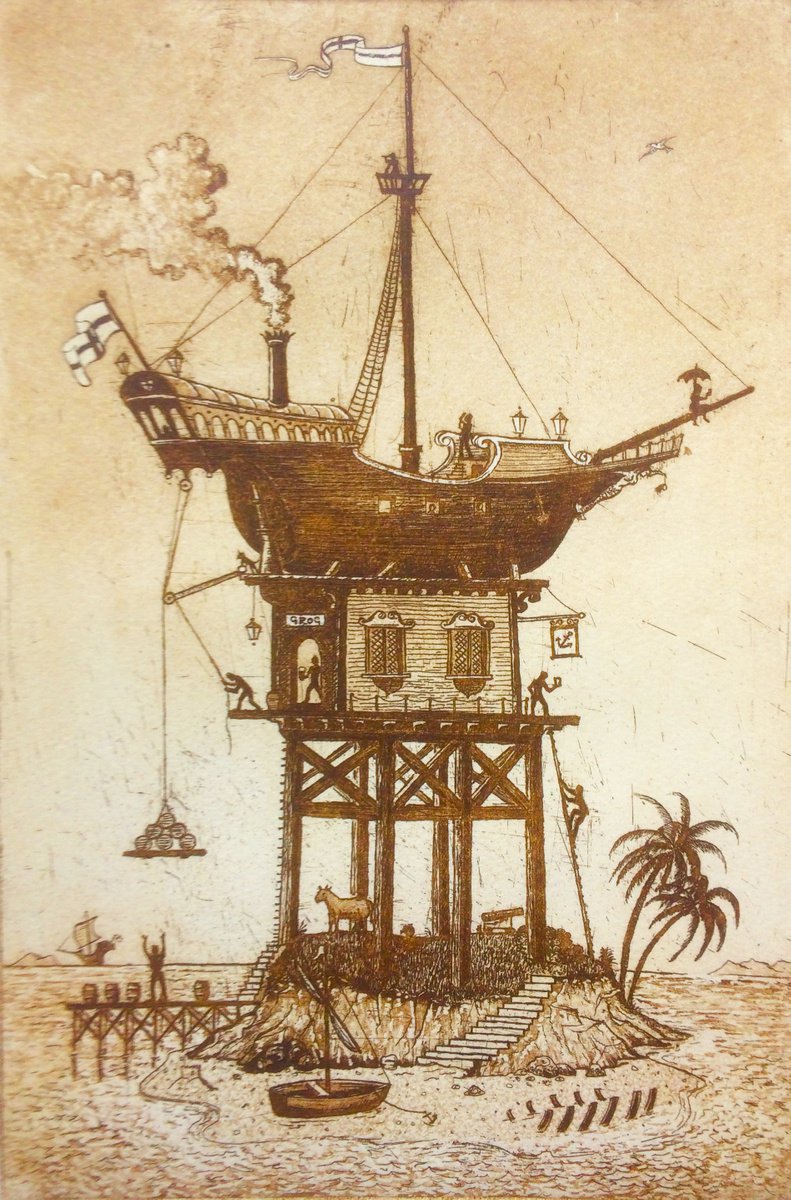 Transport Etchings & Engravings By Graham Cooke, 13 X 17, Hope & Anchor, Original Artwork