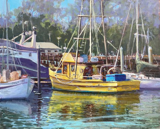 Boats Anchored In Noyo Harbor