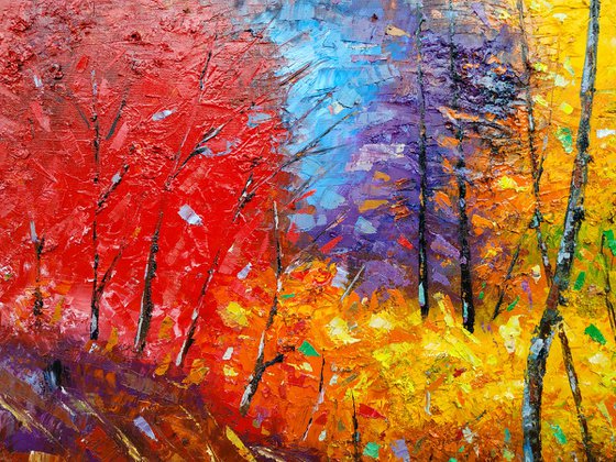 Colorful landscape (100x60cm, oil painting, palette knife)