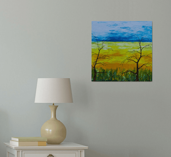 Trees near the field