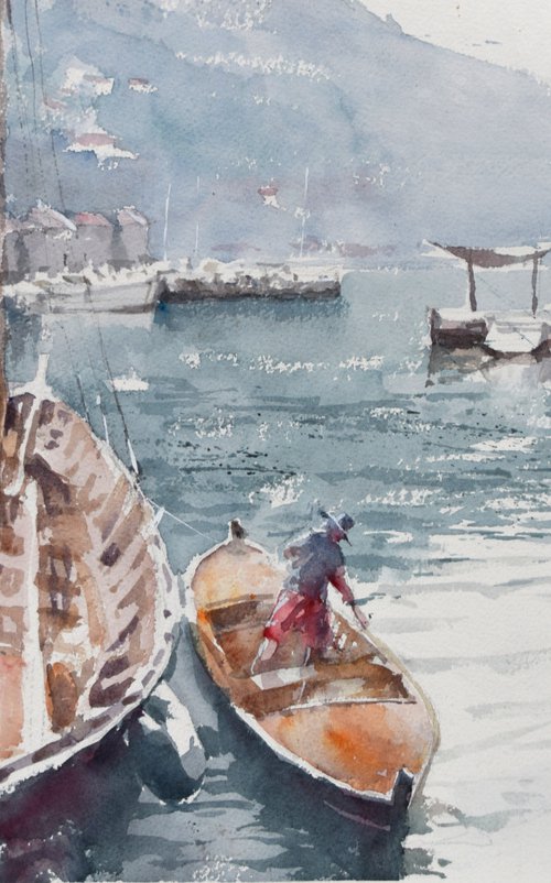 Dubrovnik harbor 2 by Goran Žigolić Watercolors