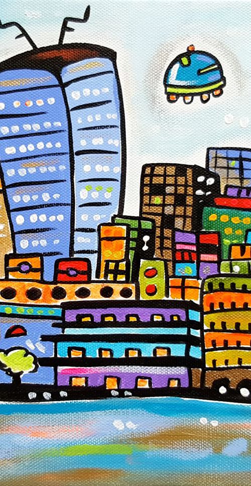 Futuristic Vibrant London by Maria Luisa  Azzini