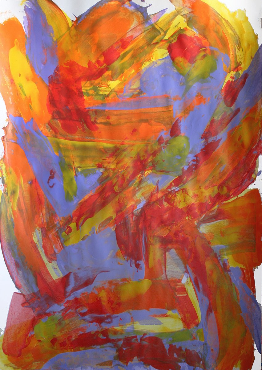 Abstract Acrylic Painting By Salana Art / Svetlana Samovarova, 24 X 34", Color Reflection 20235, Original Artwork