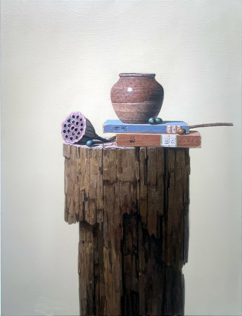 Photorealistic Oil Painting , Still Life:zen Art C160 By Kunlong Wang, 24 X 31, Artwork For Sale On Artfinder