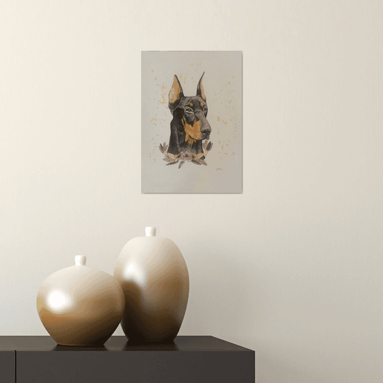 Doberman painting