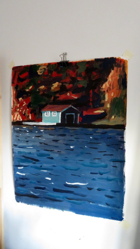 Boathouse in the fall - lake Joseph, Muskoka