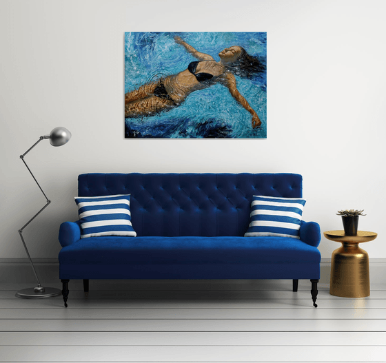 Girl swimming65(48x36 in)