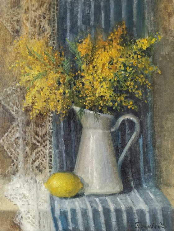 Still life with mimosa