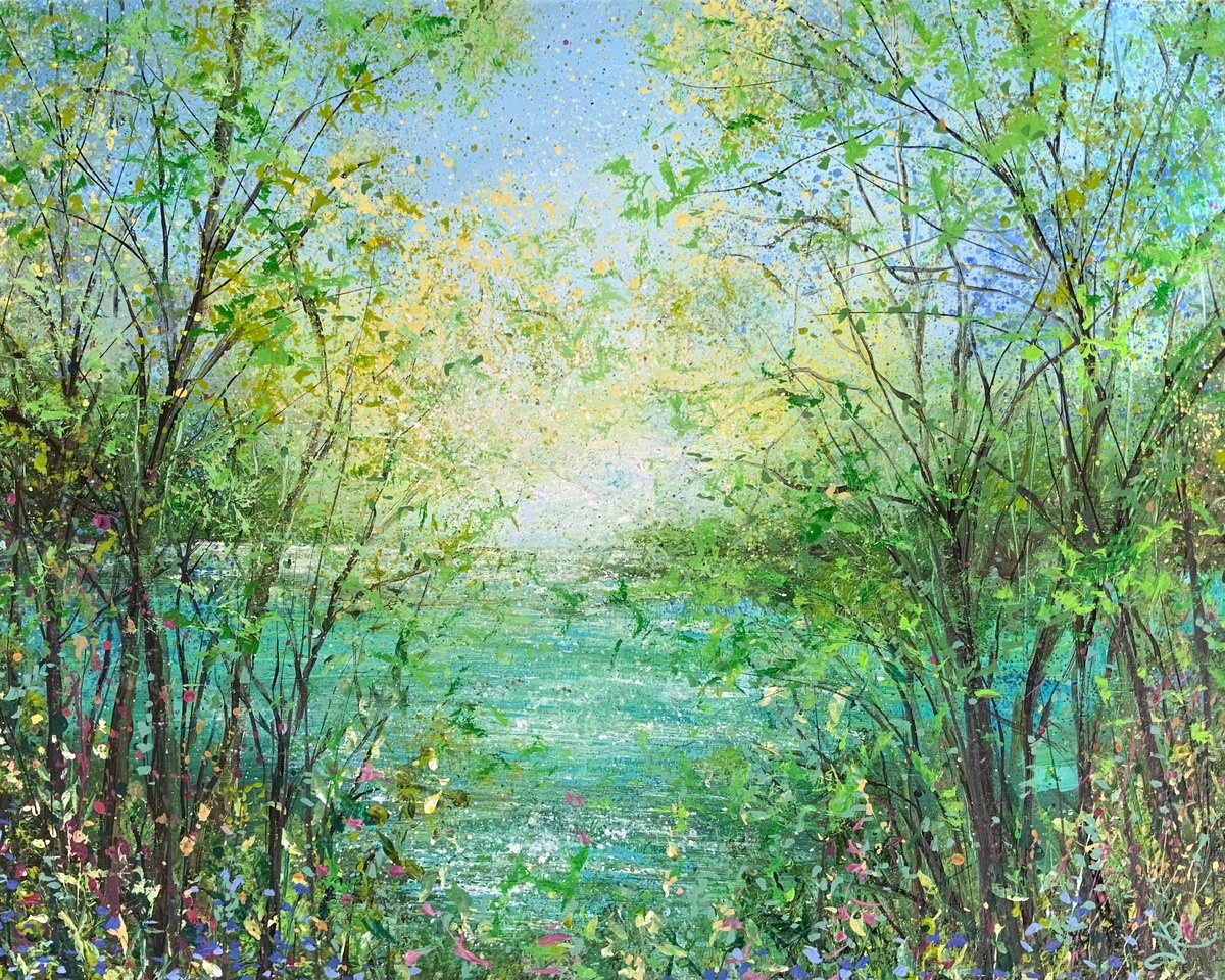 Expressive Landscape Acrylic Painting By Jan Rogers, 20 X 16, Lake View Ullswater, Original Artwork