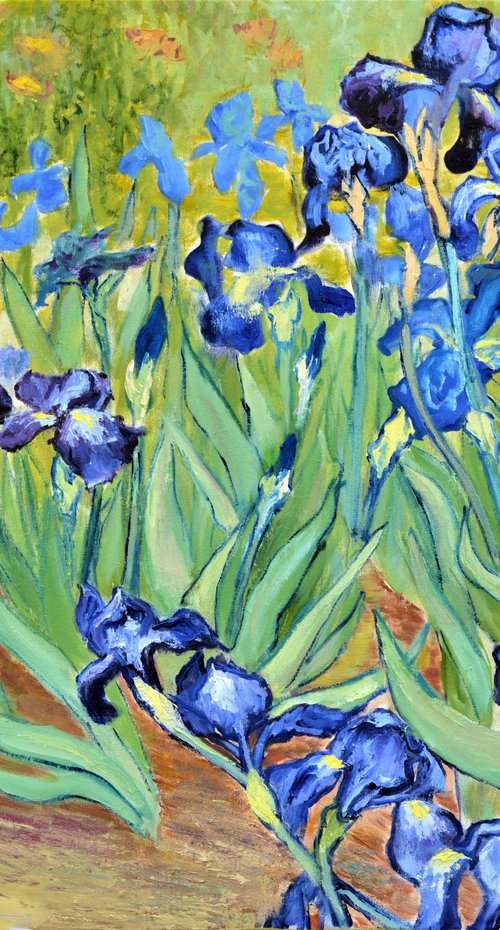 Irises inspired by Van Gogh by Elena Lukina