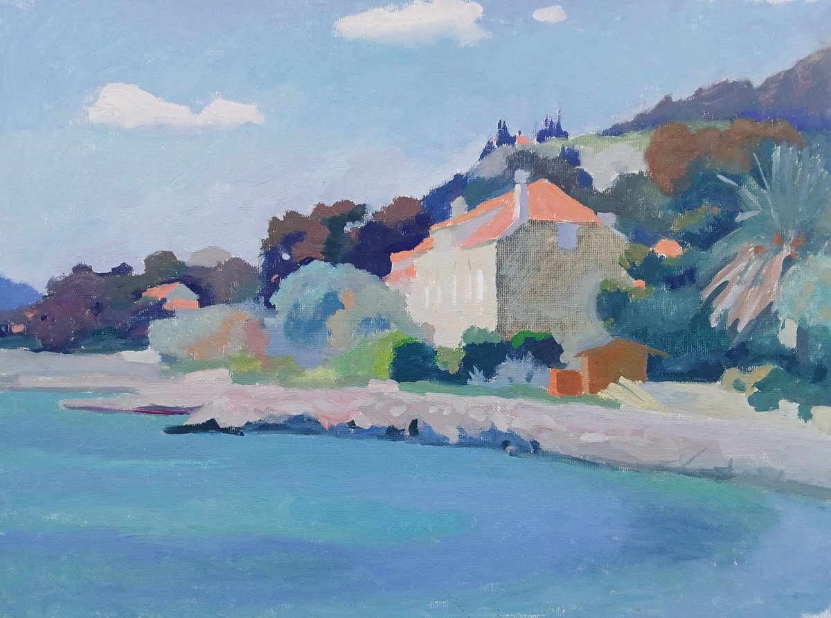 Impressionistic Landscape Oil Painting By Vasyl Koval, 16 X 12", Sanny Day, Original Artwork