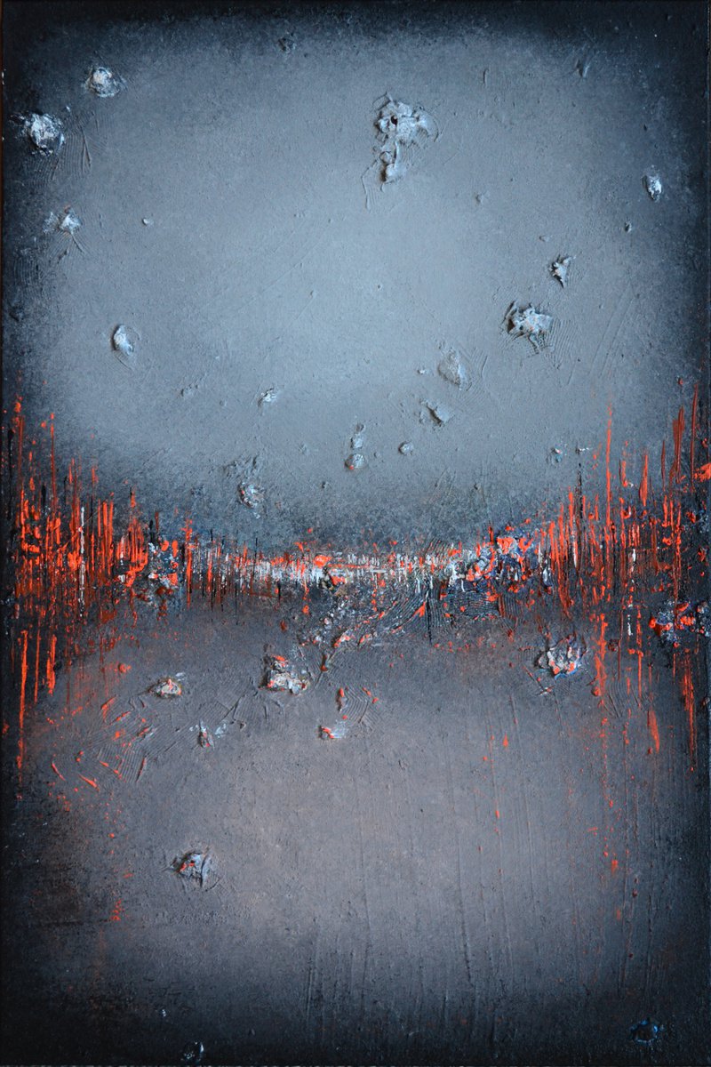 Abstract Acrylic Painting By Misty Lady - M. Nierobisz, 20 X 30", In The Moonlight, Original Artwork