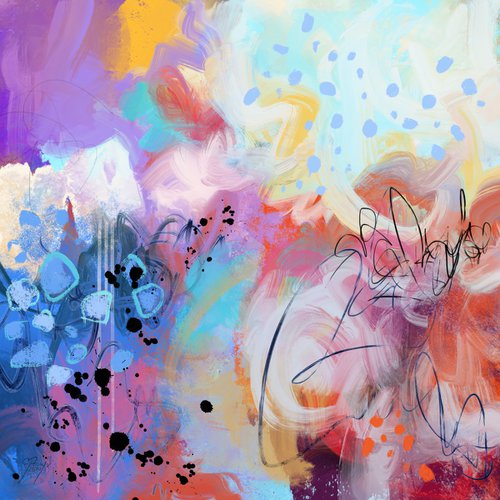 Retour à mes amours - Abstract artwork - Limited edition of 1 by Chantal Proulx