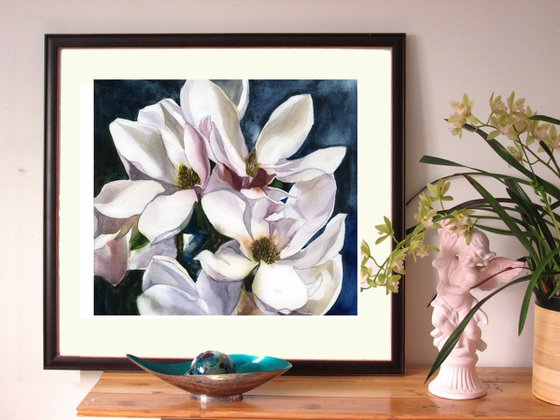 spring magnolia watercolor