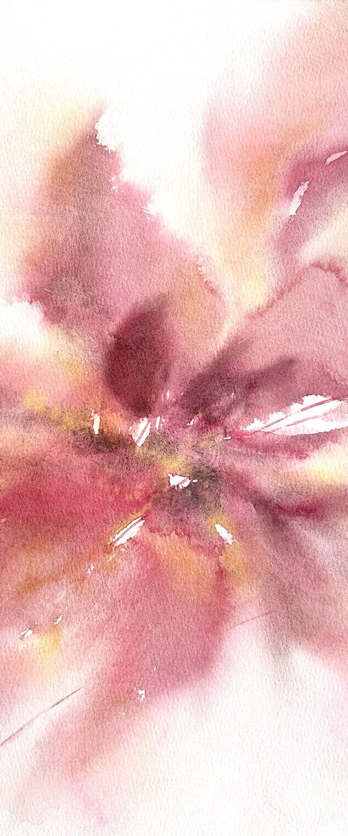 Pink abstract flower by Olga Grigo