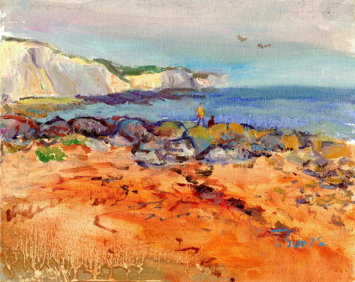 View From Rottingdean Beach By Tanya Sun, 10 X 8, Artwork For Sale On Artfinder