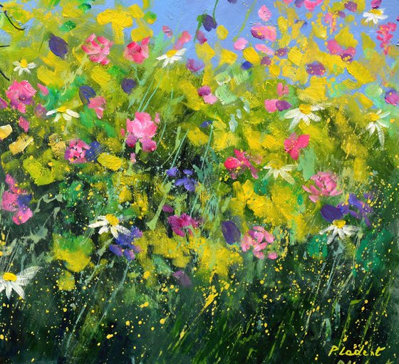 Pink and yellow flowers