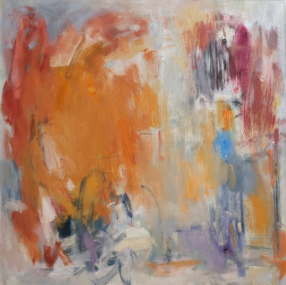 Abstract oil painting Orange