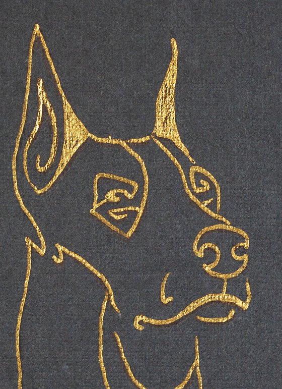 "Portraits of Doberman pinscher"