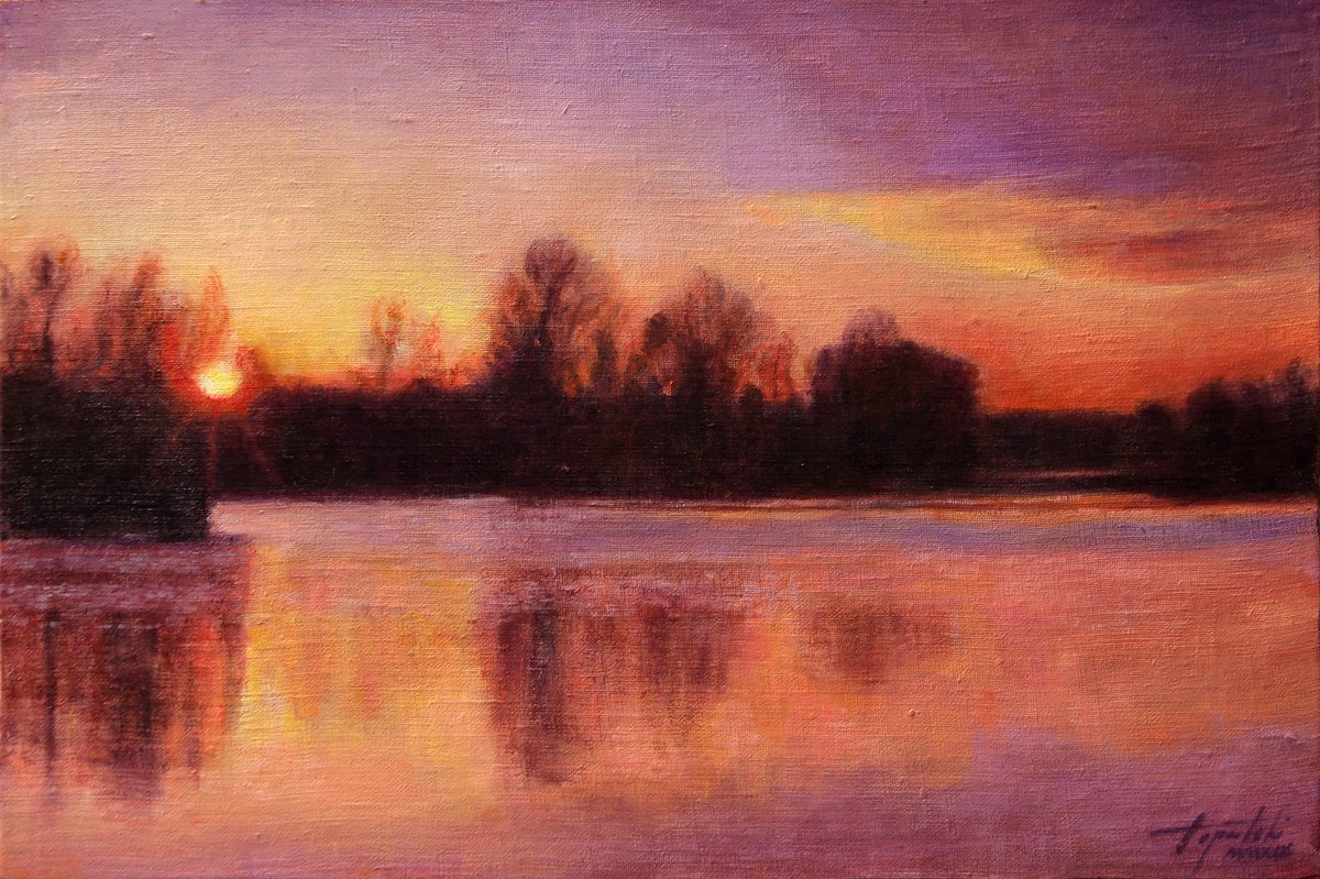 Sunset on the River by Darko Topalski