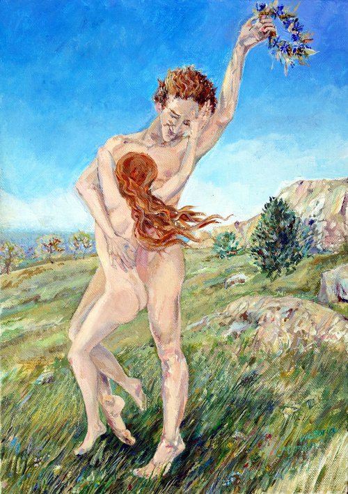 Satyr and Nymph on the Hill by Victoria Mironenko Myron
