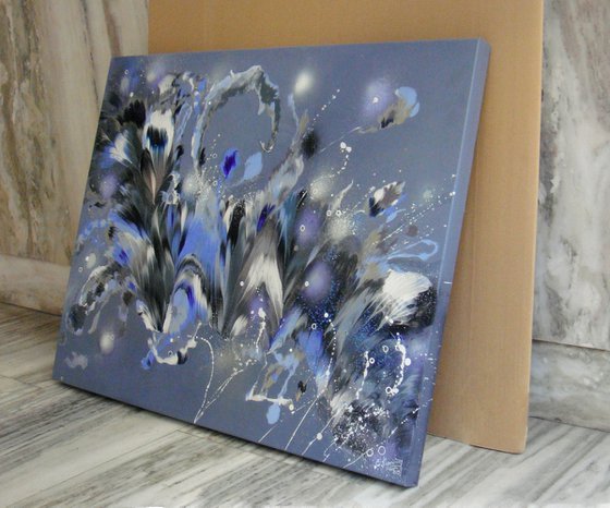 ”Silver Symphony” Abstract Painting