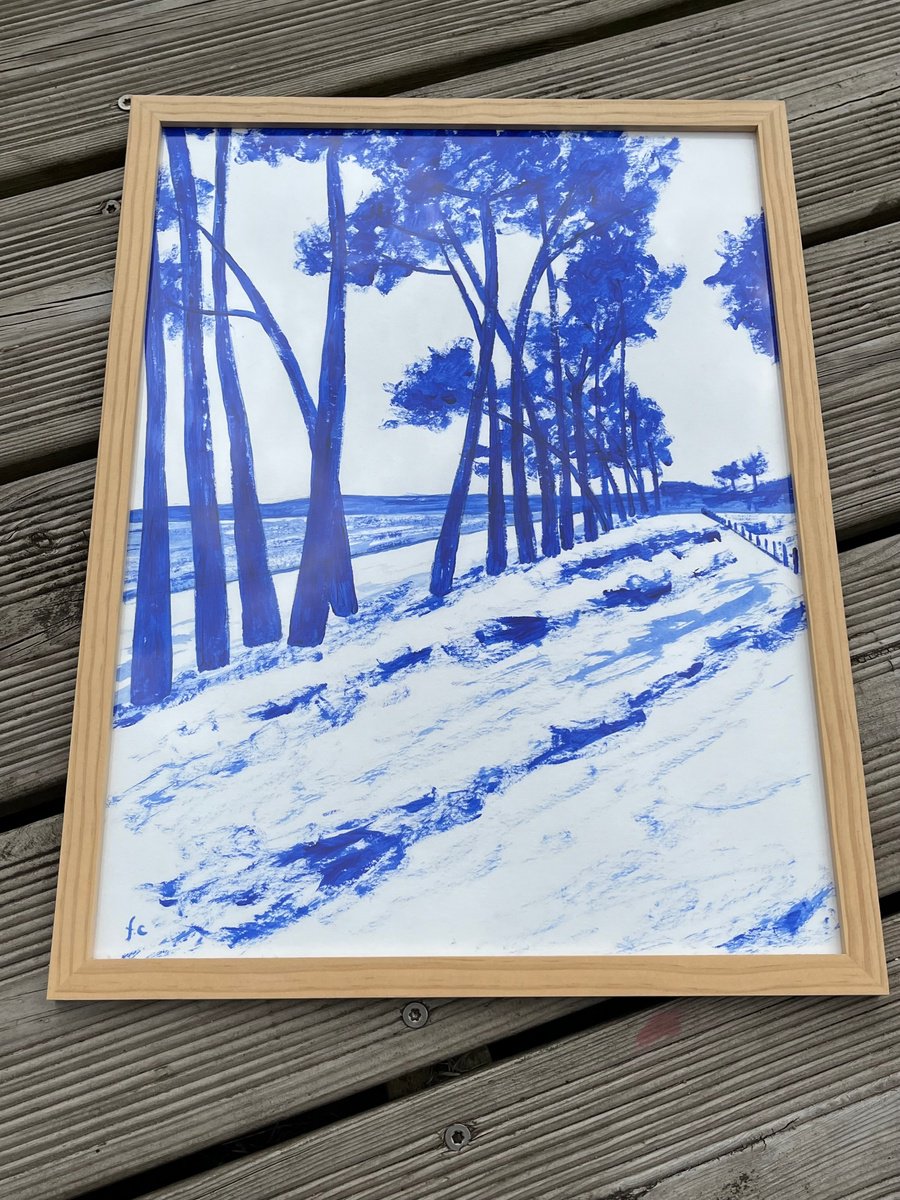 Landscape Acrylic Painting By Cadiou Frederic, 13 X 17, La Balade D