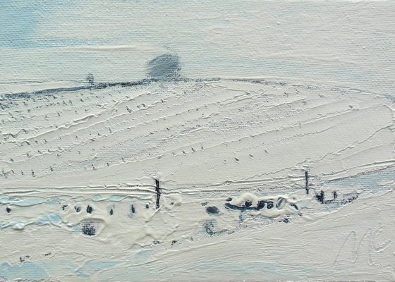 Tree, Stubble and Snow I