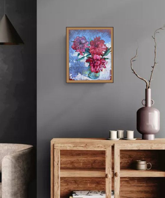 Pink peonies flowers