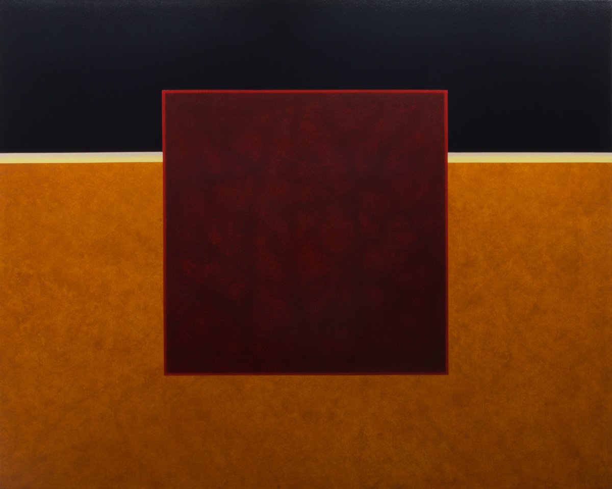 Geometric Abstract Acrylic Painting By Rich Moyers, 60 X 48", Sanguine, Original Artwork