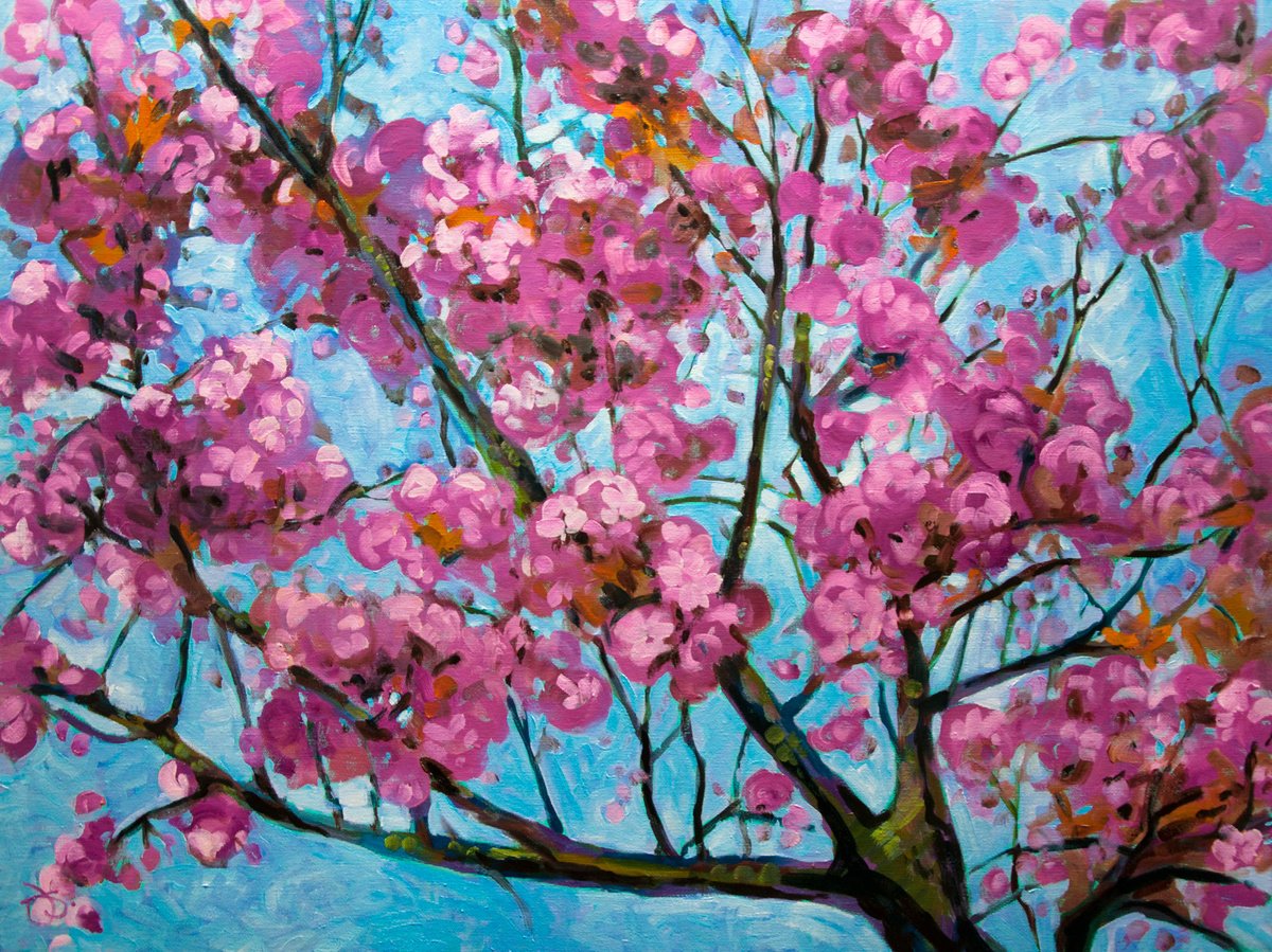 SAKURA 6616 - oil landscape painting on stretched canvas by Studio Jecminek