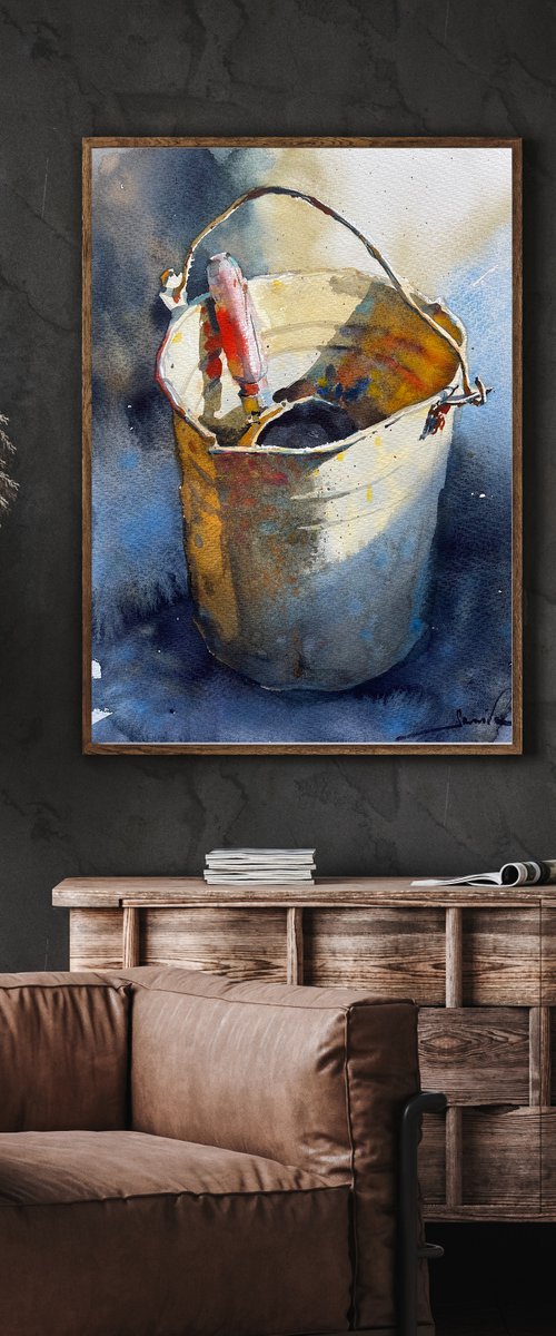 Still life with an old bucket by Samira Yanushkova