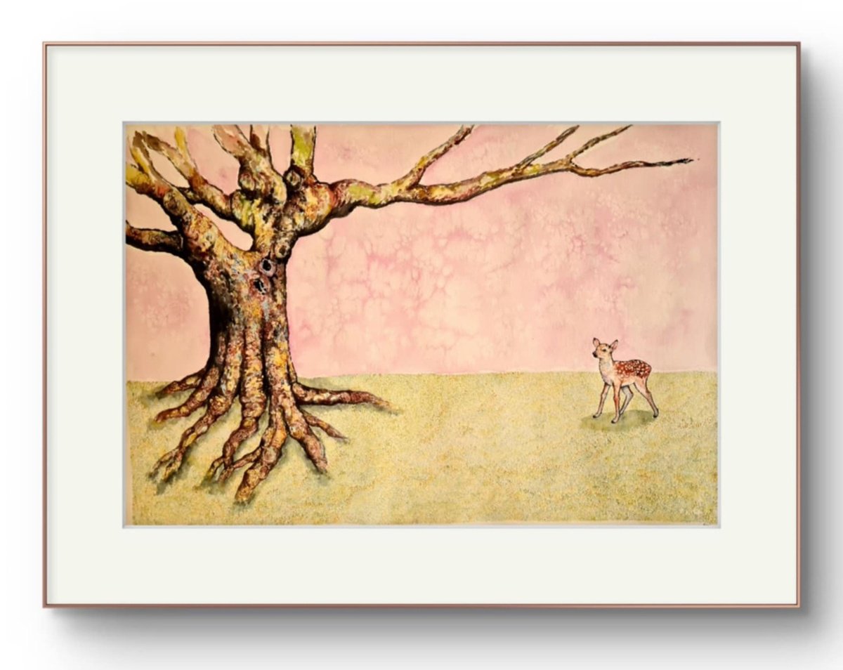 Illustrative Landscape Watercolour By Marian Gorin, 22 X 15", Sacred Emblems, Original Artwork