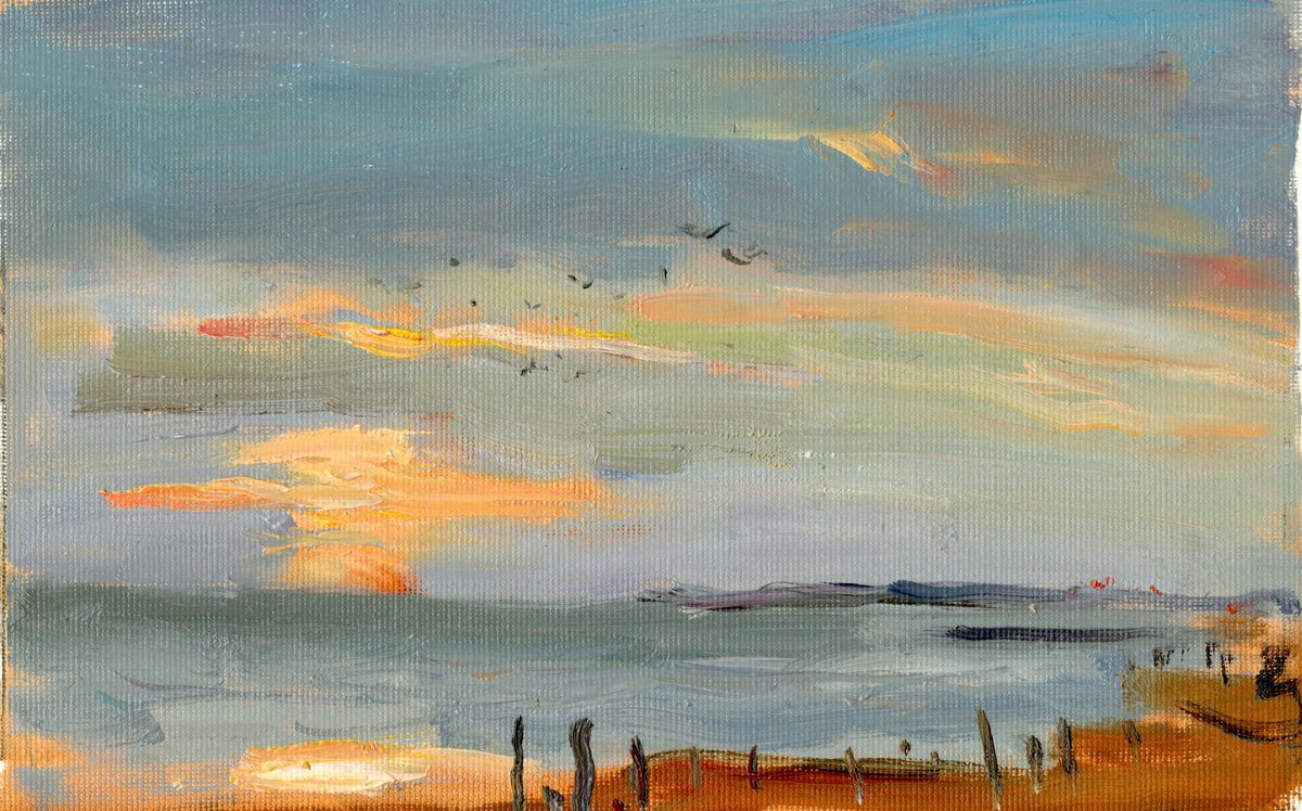 Sunset On The Hove Beach 02 By Tanya Sun, 12 X 8, Artwork For Sale On Artfinder