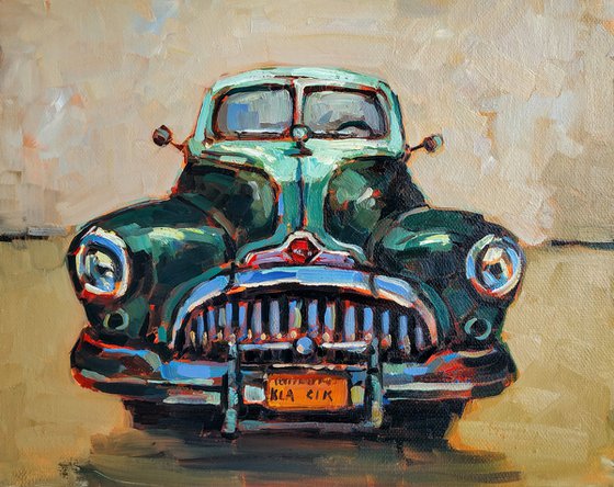 Retro pictures series -2  Old Volga(24x30cm, oil painting, ready to hang)
