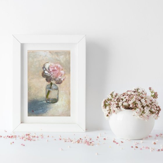 My Little Pink Carnation Still Life Oil Painting