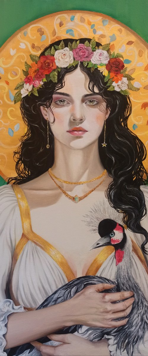 Portrait with bird by Anna Rita Angiolelli