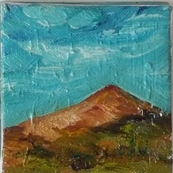 Blue skies of Summer over Croghan mountain- miniture Irish Landscape