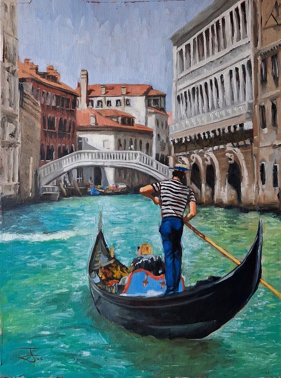 The Gondola ride through Venice