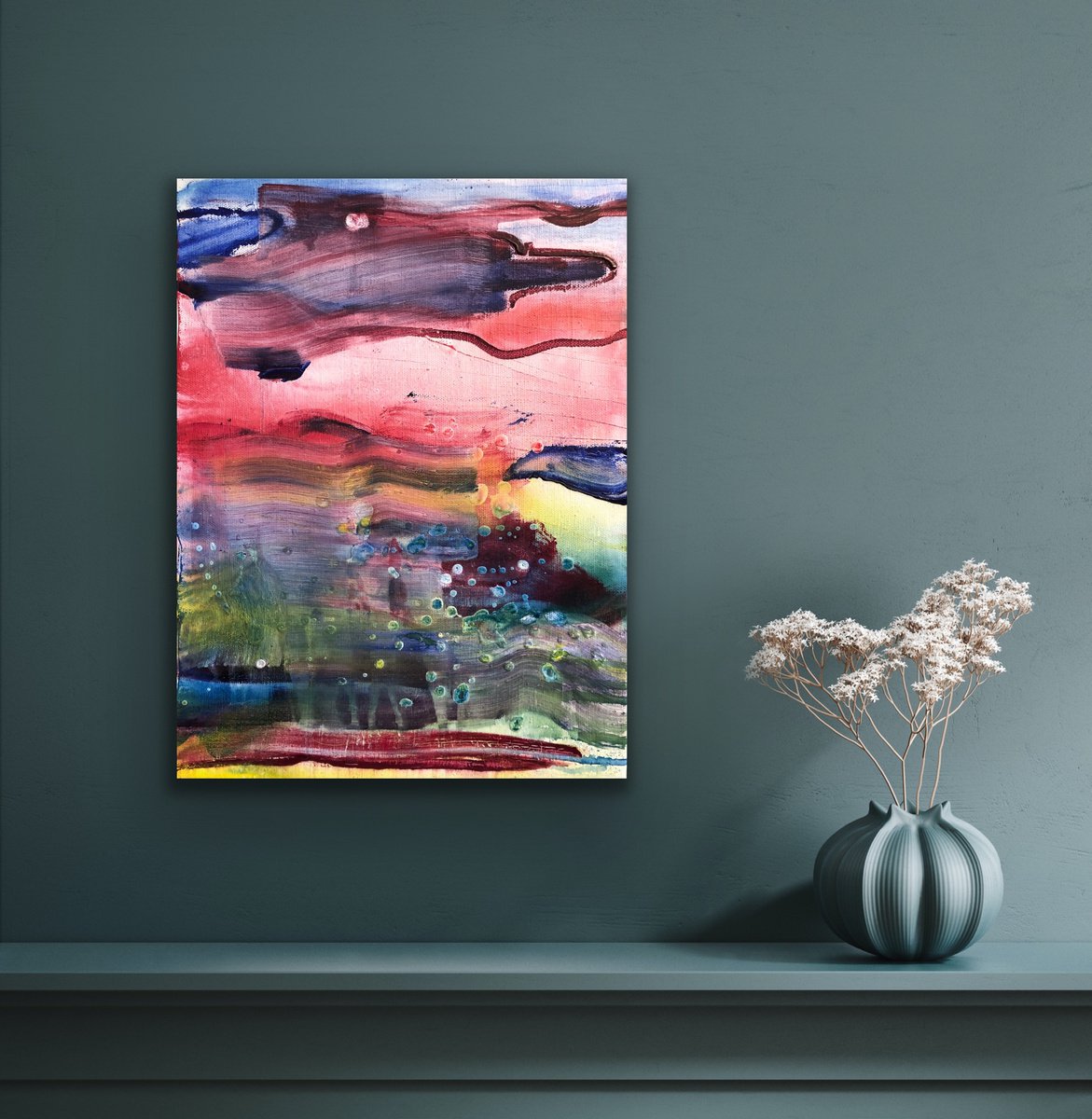 30x40 cm - Abstract painting. abstract expressionism. Abstract art 82. Abstraction. Colorf... by Makarova Abstract Art