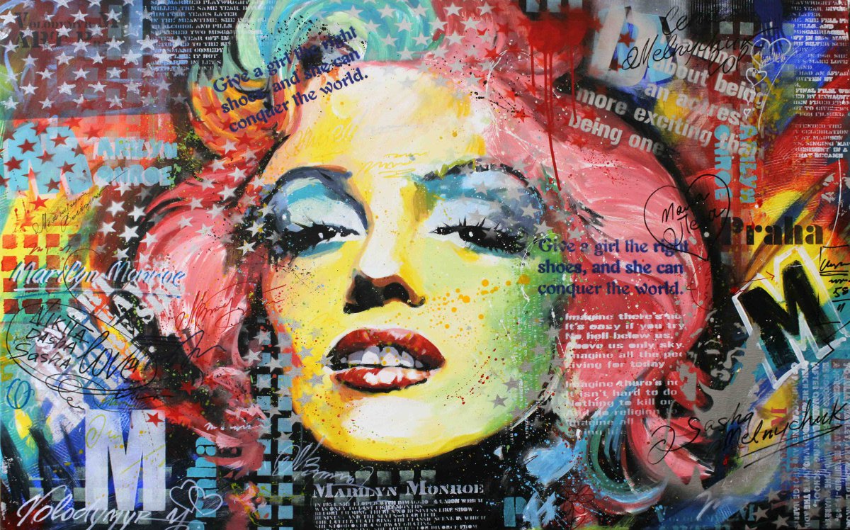 Portrait Acrylic Painting By Volodymyr Melnychuk, 47 X 30", Beauty Will Save The World, Original Artwork